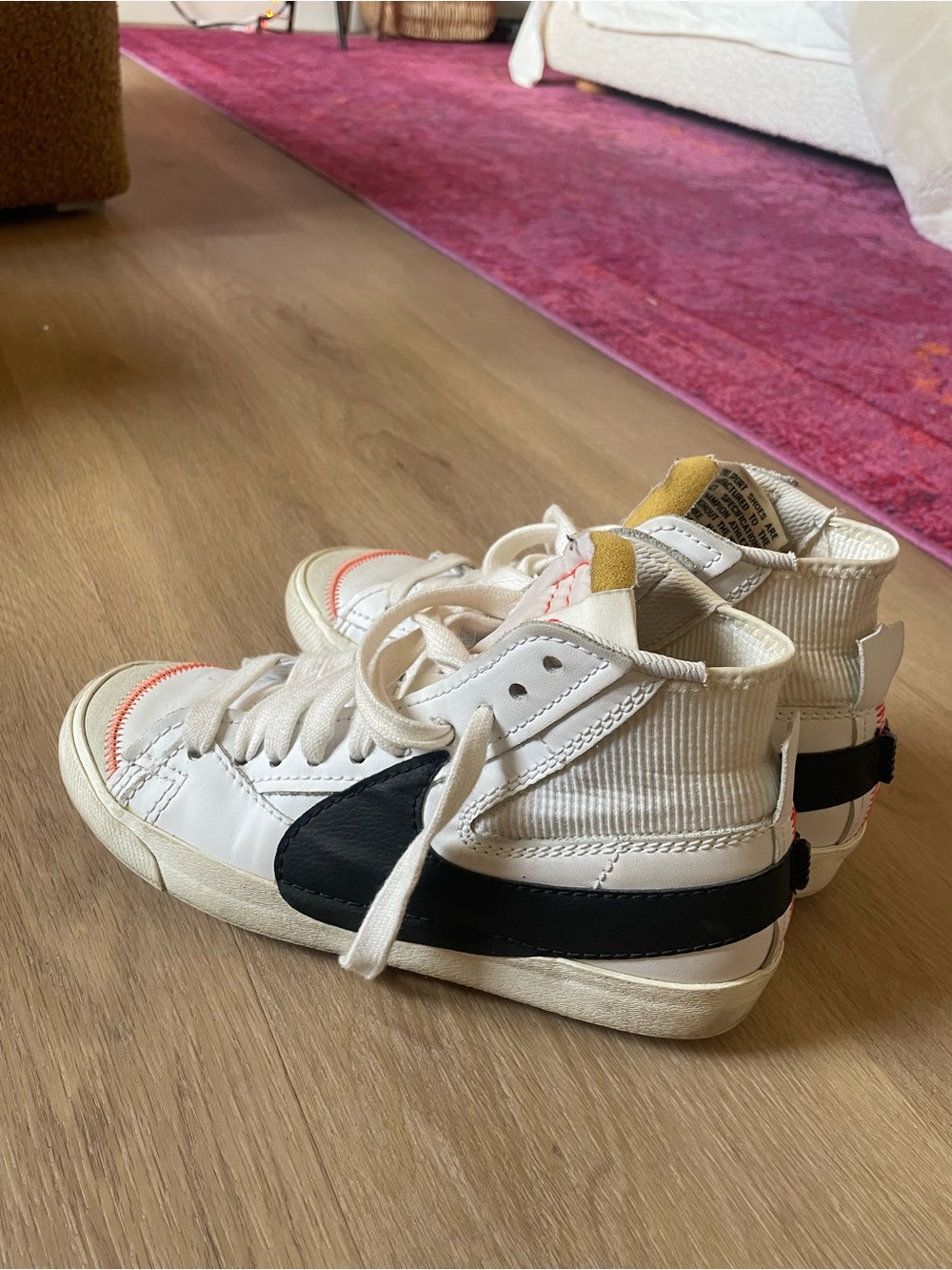 Nike White and Black High-Top Sneakers
